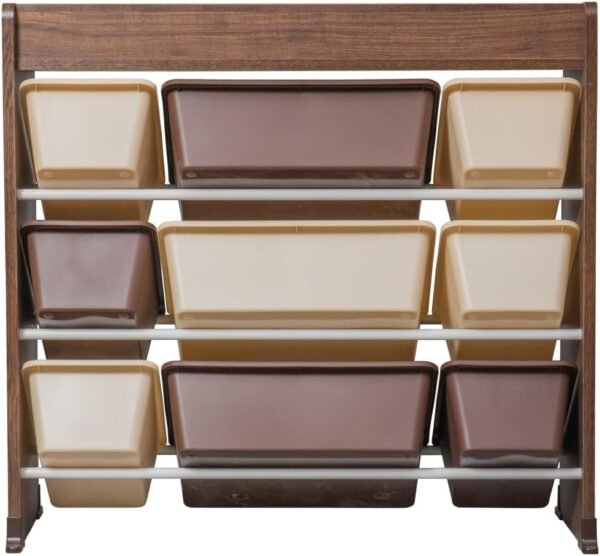 Iris Ohyama, Étagère pour Jouet, Meuble de Rangement Enfant, Organisateur, Boîtes à Jouets, 9 coffres Amovibles Multicouleurs, Ecole, Chambre, Salle de Jeux - Kids Toy Rack - TKTHR-39 - Marron – Image 6