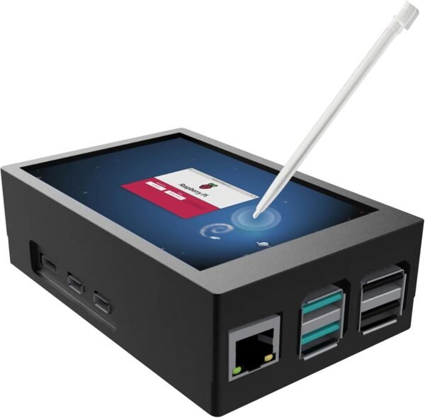 Jun-Saxifragelec pour Raspberry Pi 5 écran Tactile avec boîtier ABS, écran 3,5 Pouces avec Ventilateur, 320x480 écran TFT LCD