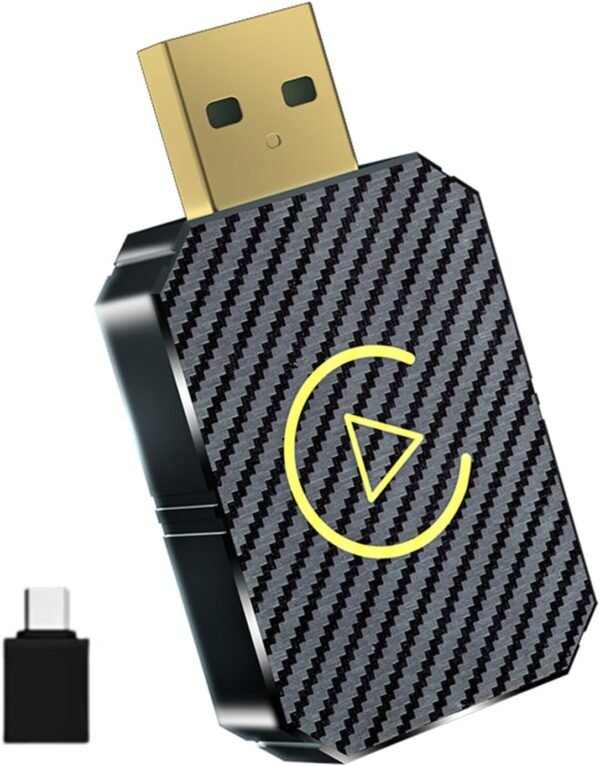 DFZHiuat Adaptateur Carplays sans fil Androids Auto – 2 en 1 Smart USB Dongle Mini Compact Carplays Convertisseur pour une connectivité transparente Glod