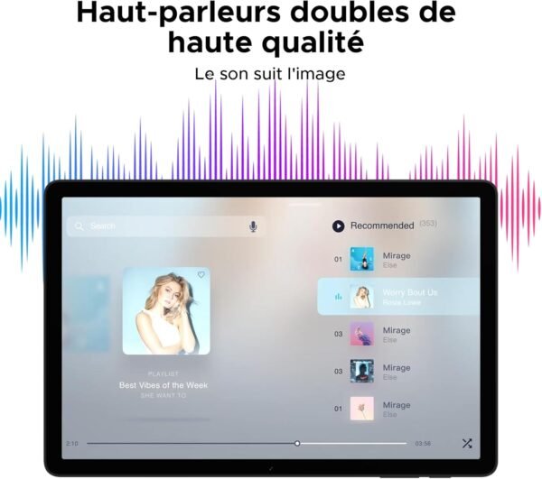 DOOGEE Tab A9 Pro+ Tablette Android 15, Tablette 11 Pouces, 30GB RAM+128GB ROM/TF 2TB, Batterie 8580mAh, Octa-Core T7200 90Hz,13MP Caméra, Tablette Tactile Widevine L1/5G WiFi/OTG/Face ID – Image 7