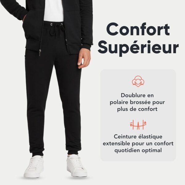 FM London Slim - Pantalon de Jogging Coupe ajustée pour Hommes à Poches zippées – Image 2