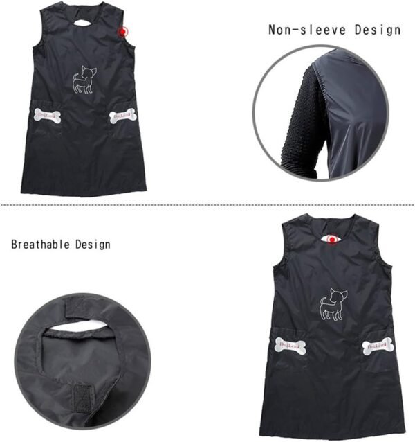 Amorar sans Manches Tablier de Bain pour Animaux de Compagnie Robe Beauté toilettage esthéticienne Blouse Imperméable Vêtements Tabliers – Image 4