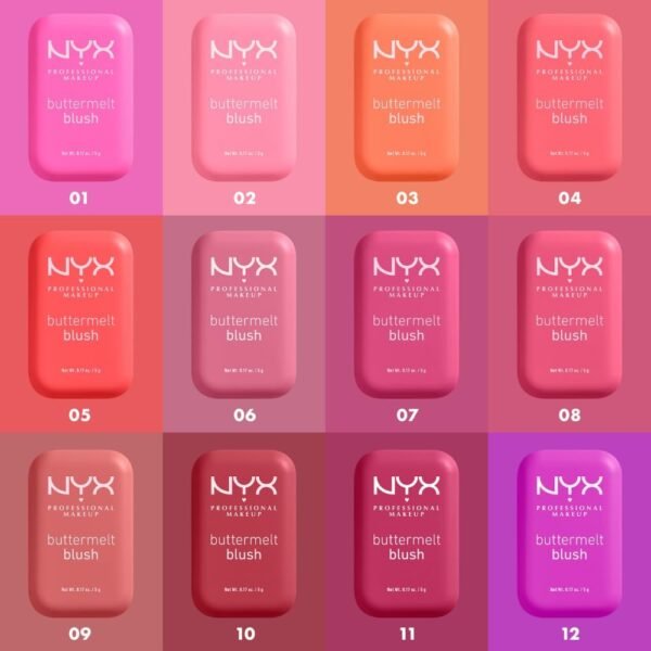 NYX PROFESSIONAL MAKEUP - Blush en Poudre, enrichi en beurre de mangue, beurre d'amande & beure de karité - Texture Fondante - Formule Vegan - Buttermelt Blush, Teinte : U Know Butta – Image 4