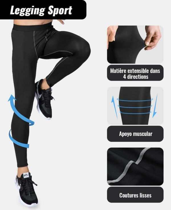 Niksa Ensemble Compression Homme Tenue Sport Fitness Vêtement Running Tee Shirt Compression Legging Sport Short Running – Image 5