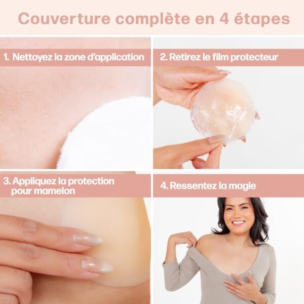 Go Nipless Cache-tétons en silicone pour femme – Cache-tétons adhésifs réutilisables en gel nude, nude, 1 Pair – Image 2