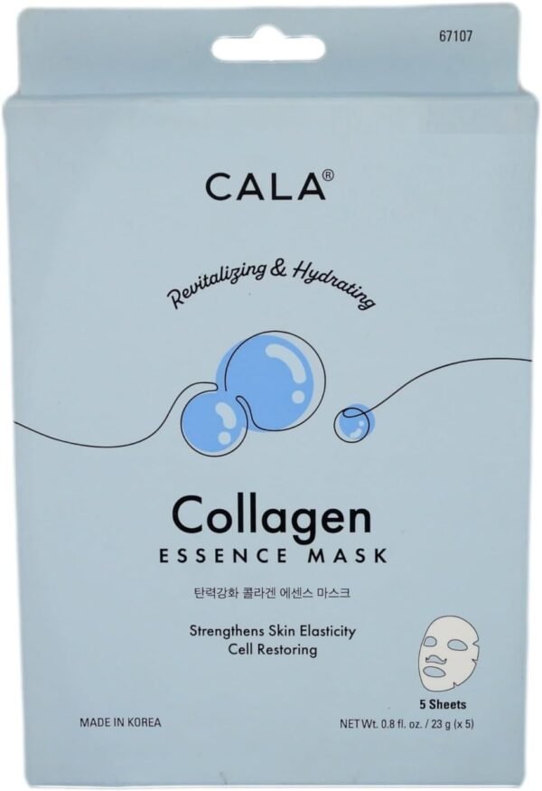 CALA ESSENCE 67107 Lot de 5 masques faciaux au collagène