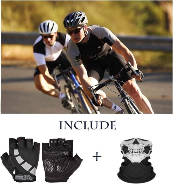 Nesirooh Gants VTT Homme et Femme，Gants Cyclisme Demi-Doigts Eté pour Vélo Cycliste Musculation Sports Gel Antichoc Antidérapant Respirant – Image 6