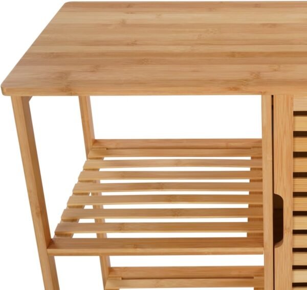 IDMarket - Meuble de rangement bambou BEA salle de bain 3 étagères avec placard – Image 7