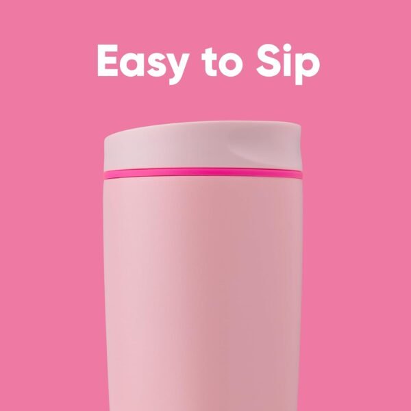 Owala SmoothSip Slider – Gobelet à café isotherme en acier inoxydable – Tasse à café glacé réutilisable, tasse de voyage pour café chaud, sans BPA, 591 ml, Pucker Up – Image 2