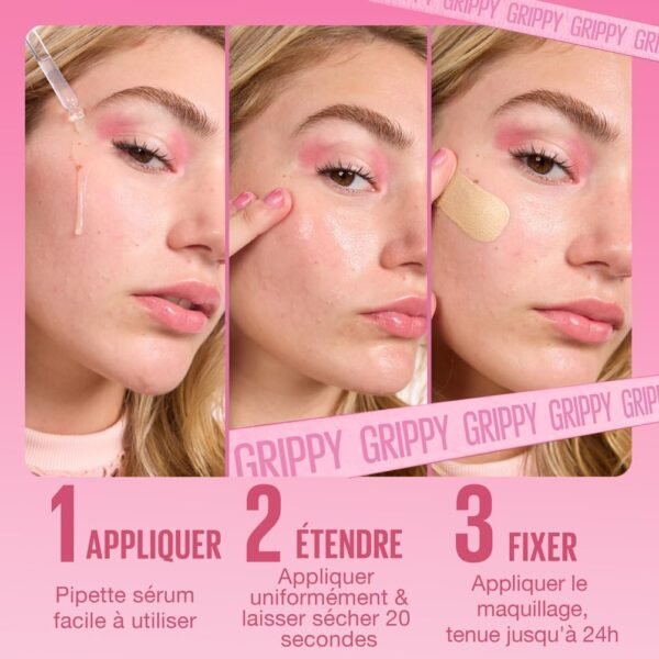 MAYBELLINE NEW YORK - Grippy Serum - Base De Teint Perfectrice - Fixe Le Maquillage Pendant 24H - Texture Ultra-Fondante - Enrichie En Niacinamide & Aloe Vera - Technologie Serum-To-Grip - 30 ml – Image 4