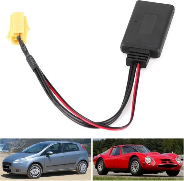 Yctze pour connecteur Radio duokon 159 pour Fiat Grande Punto Bluetooth Adaptateur Remplacement pour Audio Bluetooth, connecteur Radio 6 Broches Adaptateur AUX stéréo de Voiture – Image 2