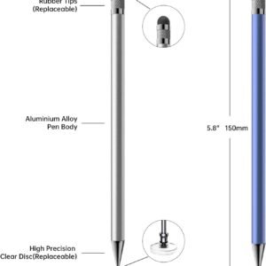 Alternative view of Stylet pour écrans tactiles, 2 en 1 haute sensibilité et haute précision pour iPad/iPhone/tablette Android, compatible avec tous les écrans tactiles (noir/blanc/or rose/bleu/argent)