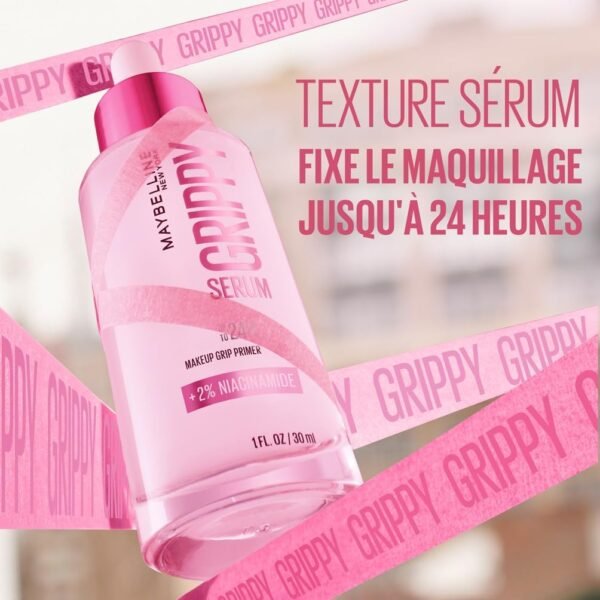 MAYBELLINE NEW YORK - Grippy Serum - Base De Teint Perfectrice - Fixe Le Maquillage Pendant 24H - Texture Ultra-Fondante - Enrichie En Niacinamide & Aloe Vera - Technologie Serum-To-Grip - 30 ml – Image 3