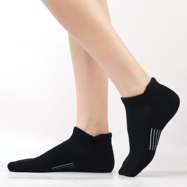 5 Paires Chaussettes Femme de Sport, Chaussettes Basses pour Femmes et Filles Socquettes Courtes Respirantes en Coton pour Randonnée Marche Running – Image 4