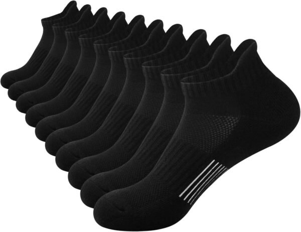 5 Paires Chaussettes Femme de Sport, Chaussettes Basses pour Femmes et Filles Socquettes Courtes Respirantes en Coton pour Randonnée Marche Running