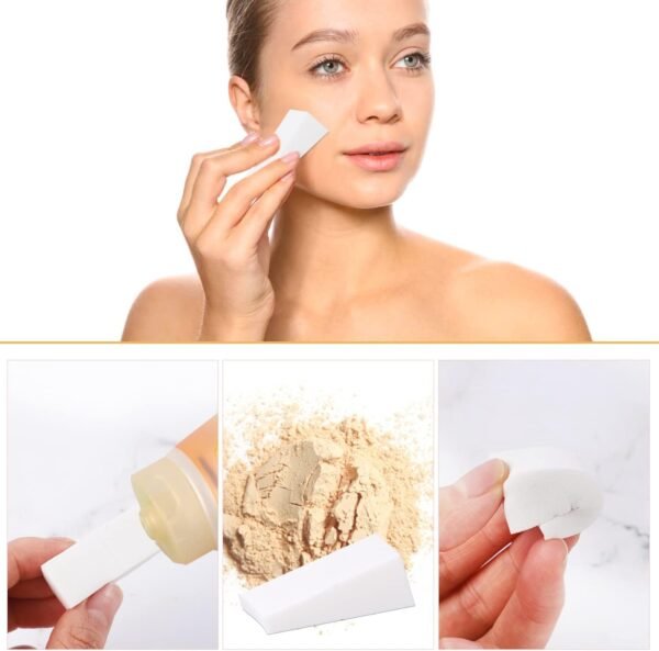 24 Pcs Éponges Maquillage, Éponges Sans Latex en Forme de Triangle pour Fond de Teint Crème Liquide (Blanc) – Image 4