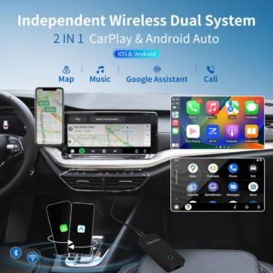 Alternative view of Android Auto sans Fil, Dexico Adaptateur CarPlay et Android 2en1, pour Les Voitures Filaires CarPlay et Android Auto Année Modèle: 2016-2023, Plug and Play, Soutien à la Mise à Jour en Ligne