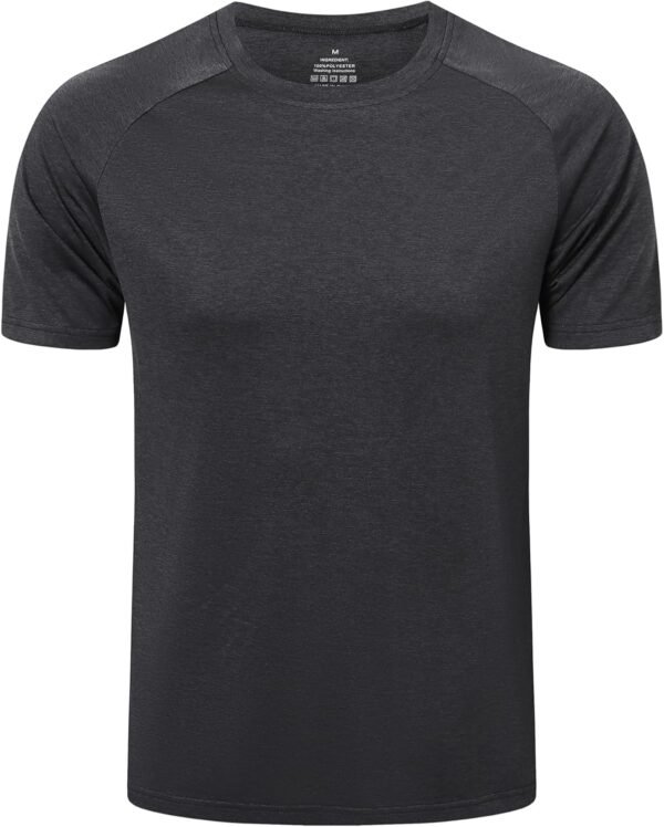 ZENGVEE 1 ou 5 pièces T-Shirts Fonctionnels pour Hommes T-Shirts de Sport à Manches Courtes pour Hommes vêtements de Sport Respirants de Base – Image 7
