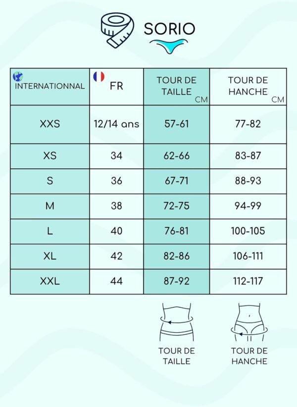 SORIO® Bas de Maillot de Bain Menstruel pour Adolescente - Anti Fuite, Anti Odeur, Tissu imperméable et Respirant. Flux léger à modéré - Ava – Image 7