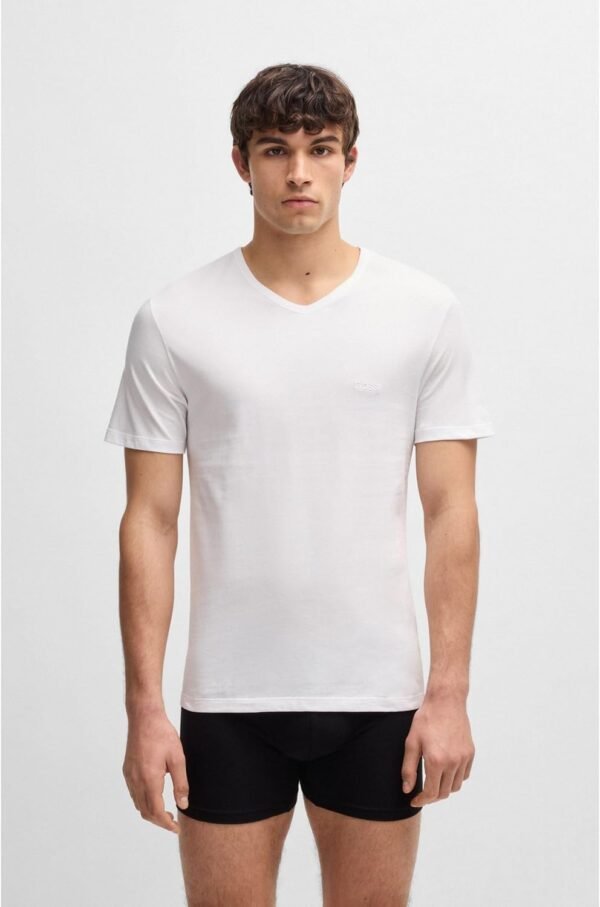 BOSS Hommes TShirtVN 3P Classic Lot de Trois t-Shirts en Jersey de Coton à col V – Image 4