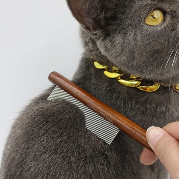 HDGSAFD Paquet De 3 Peignes pour Animaux De Compagnie avec Manche en Bois, Peignes De Toilettage pour Animaux De Compagnie, Outils De Soins Capillaires, Fournitures pour Animaux De Compagnie – Image 5