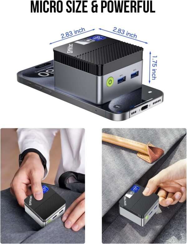GMKtec Mini PC Windows 11 Pro N97 (Beat N150/N100/N95), Mini Computer G5, Intel Alder Lake N97 12th Gen (up to 3.60GHz) 12GB DDR5 512GB SSD/TF Card/USB3.2/HDMI*2 for Business/School/Office/Micro PC – Image 7