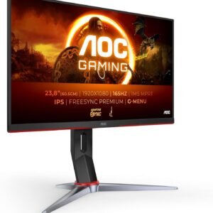 AOC Gaming 24G2SP Écran FHD 24" 165 Hz, 1 ms, FreeSync Premium (1920 x 1080, VGA, HDMI, DisplayPort) Noir/Rouge