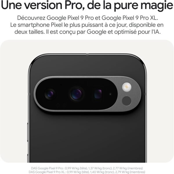 Google Pixel 9 Pro XL – Smartphone Android débloqué avec Gemini, Triple Appareil Photo arrière, 24 Heures d'autonomie et écran Super Actua 6,8 Pouces – Noir Volcanique, 512GB – Image 6