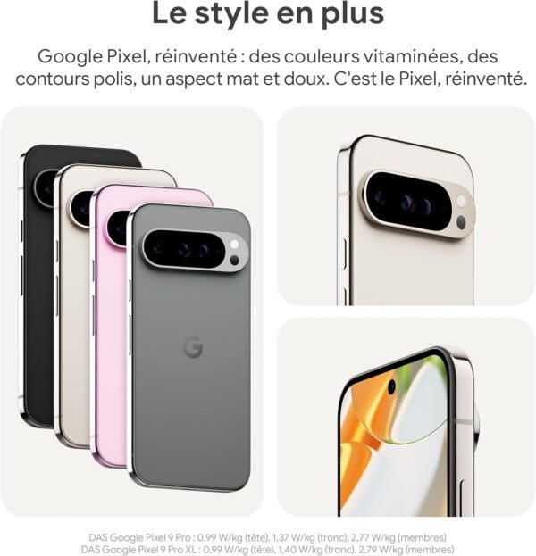 Google Pixel 9 Pro XL – Smartphone Android débloqué avec Gemini, Triple Appareil Photo arrière, 24 Heures d'autonomie et écran Super Actua 6,8 Pouces – Noir Volcanique, 512GB – Image 7