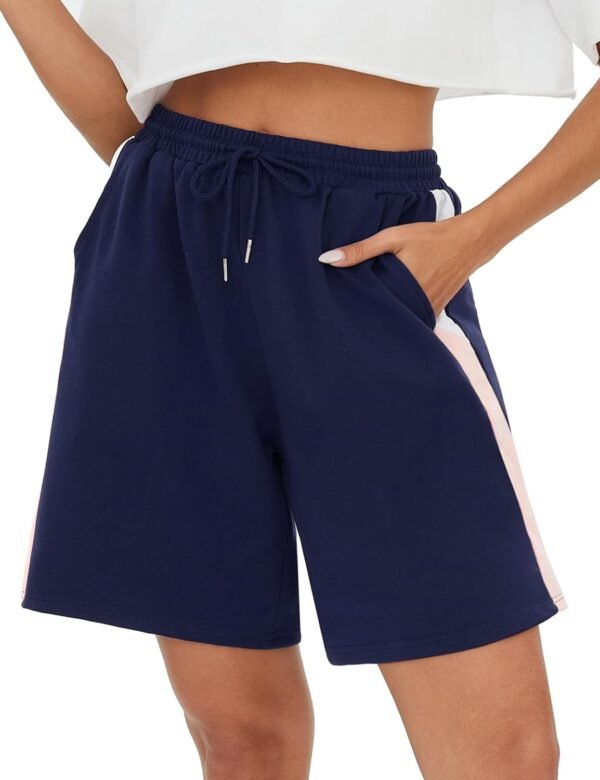Terecey Short Sport Femme Été Pantalon Court Femme Doux avec Poches Bas de Survêtement Court Respirant pour Jogging Randonnée Fitness