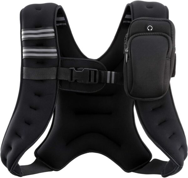 ZELUS Gilet lesté, 2,7 kg/3,6 kg/5,4 kg/7,3 kg/9,1 kg/11,3 kg/13,6 kg avec bande réfléchissante pour l'entraînement, la musculation, la course, le fitness, le renforcement musculaire, la perte de