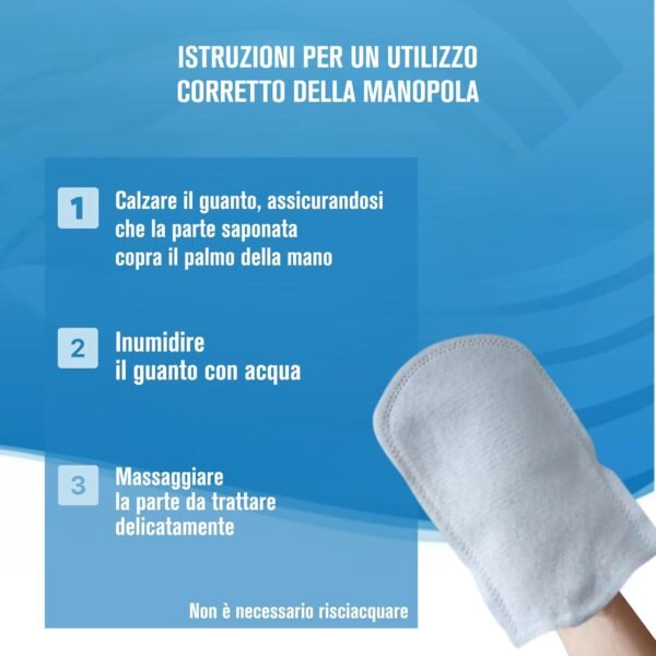 Take & Care Gants savonnés jetables Italie – 25 poignées jetables pour l'hygiène du corps | Testé dermatologiquement | Gants en polyéthylène pour soins personnels – Image 5