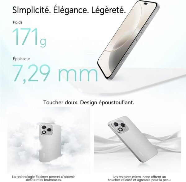 HONOR 400 Lite 5G Smartphone,8GB RAM 256GB Memoria Dual SIM NFC, 5230 mAh,108MP avec Bouton AI Téléphone Android 15, 6.7 Pouce AMOLED Eye-Care Display, IP64&SGS, Velvet Grey – Image 7