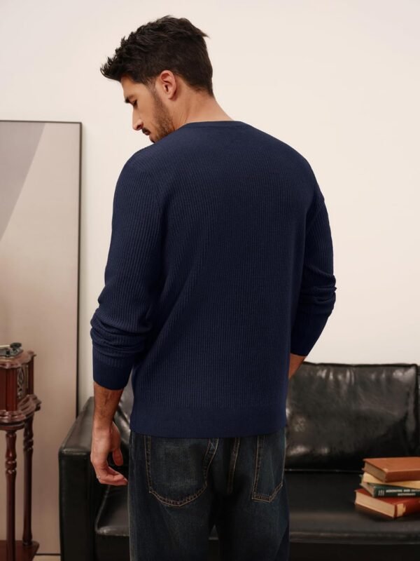 PJ PAUL JONES Chandail à col rond pour homme, coupe ajustée, chandail en tricot léger – Image 5