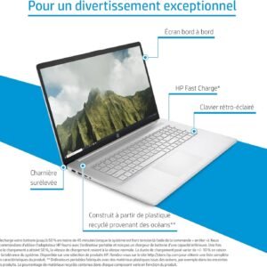 Alternative view of HP Laptop 17-cn2001sf PC Portable 17.3" FHD (Intel Core i3-1215U, RAM 8 Go, SSD 512 Go, AZERTY, Windows 11 Famille) Argent naturel