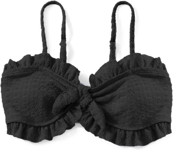 Maillot de Bain 3 pièces pour Fille avec Jupe torsadée sur Le Devant, Haut de Bikini, Slip de Bain de Couleur Unie et Jupe Cache-Maillot de Bain pour la Plage et la Piscine, Bikinis pour 5 à 14 Ans – Image 6
