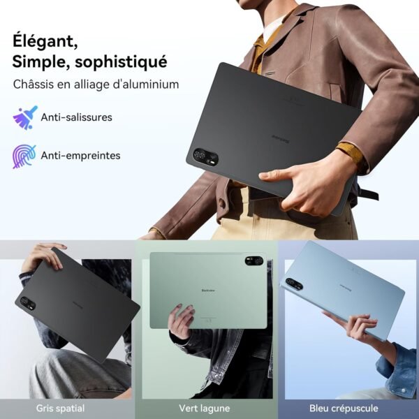 Blackview Mega8 Tablette 13 Pouces Android 15, 90Hz 2K Tablette Tactile, 2.2GHz Octa-Core T620 Tablettes Gaming, 12Go RAM + 256Go ROM/2To TF, 4G LTE SIM, 11000mAh/50MP + 13MP/Gemini AI2.0/Widevine L1 – Image 8
