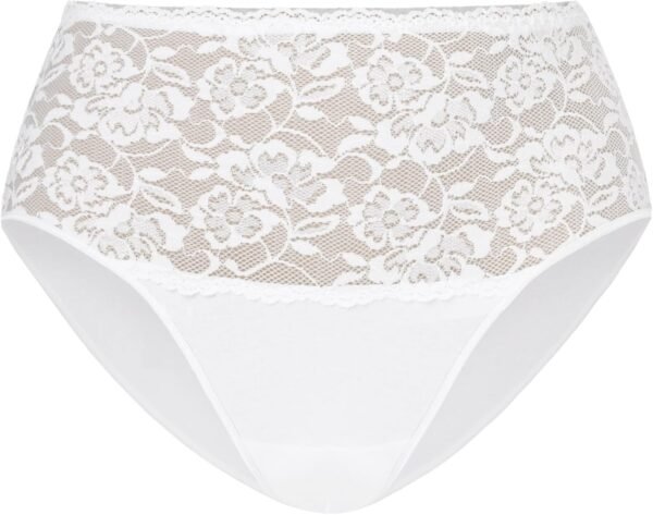 Teyli – Culotte Taille Haute en Coton avec Panneau en Dentelle à l’Avant, conçue pour Un Confort Optimal et Une Silhouette lissée. – Image 7