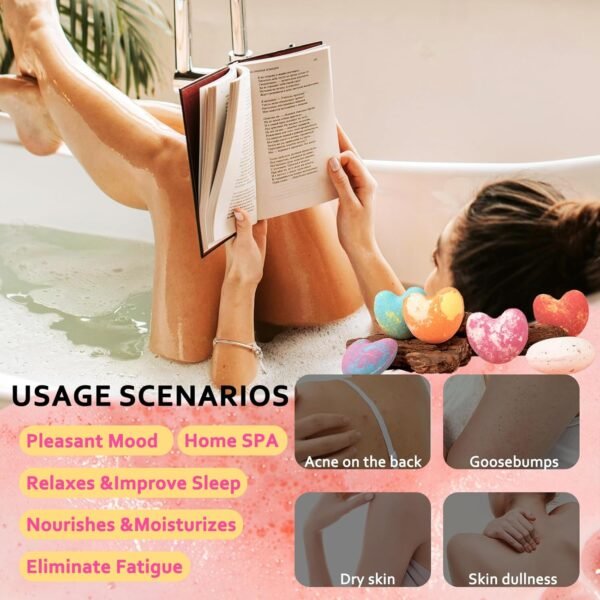 CHSEEO Bombe de Bain Coffret Cadeau, 9 Pièces Bombe de Douche Douche à Vapeur pour Enfants, Femmes, Anniversaire, Noël, Soins Personnels et Restauration du Corps – Image 8