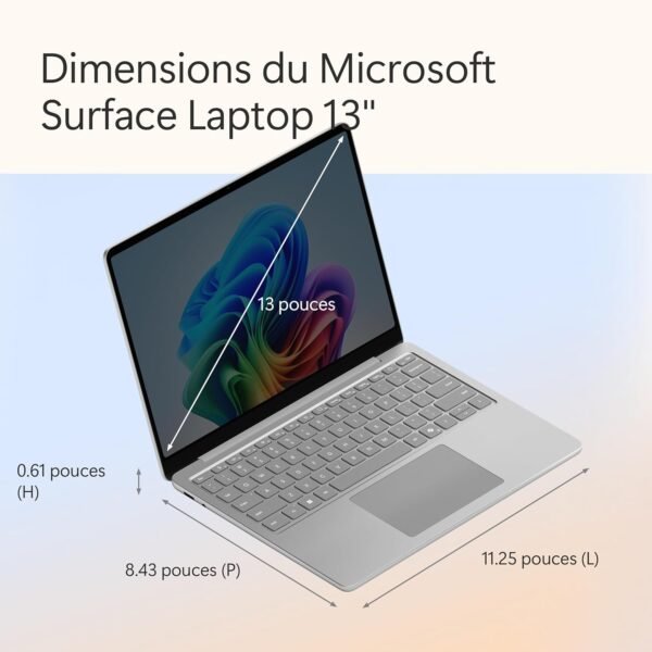 Microsoft Surface Laptop | Copilot+ PC | Ecran Tactile LCD 13”| Snapdragon® X Plus | 16Go RAM | Stockage 512Go | Dernier Modèle | Platine – Image 11