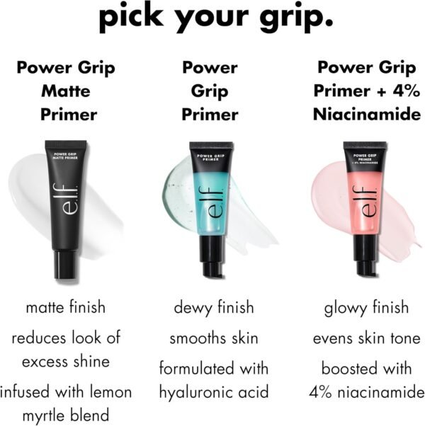 e.l.f. Power Grip Primer pour le visage à base de gel et hydratant pour lisser la peau et le maquillage, hydrate et apprêt, 0.811 Fl Oz (24 ml) – Image 4