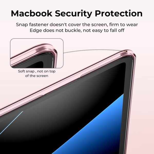 EooCoo Coque Compatible avec MacBook Air 13,6 Pouces M2 M3 M4 A2681 A3113 A3240, 2022 2024 2025 Release avec Touch ID, Protection Étui Rigide en Plastique Anti-Rayures pour Mac 13 - Cristal Rose – Image 4