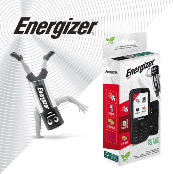 Energizer E29 – Téléphone Portable Débloqué 2G à Clavier Physique – Double SIM, Écran 2,8", Batterie 1700 mAh – Compatible Carte MicroSD – Modèle Senior Robuste – Noir – Image 4