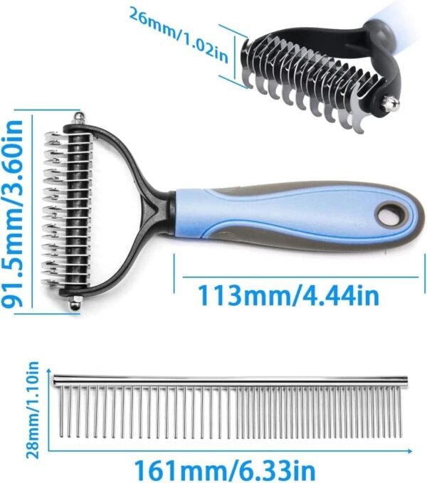 AIVORO Brosse Chien Poil Long, Brosses pour Chiens Chats, Brosse pour Chien 17+9 Dents Professionnel, Brosses de Toilettage pour Eliminer Nœuds/Sous-poil pour Animaux – Image 4