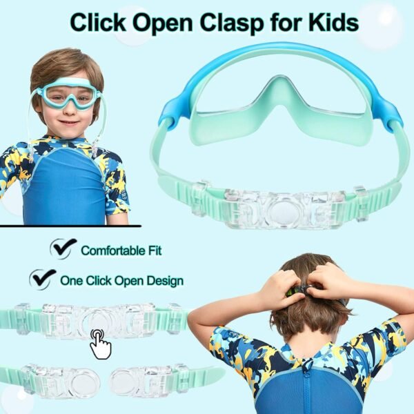 Lot de 2 paires de lunettes de natation anti-buée et anti-UV pour enfants de 3 à 15 ans – Image 4