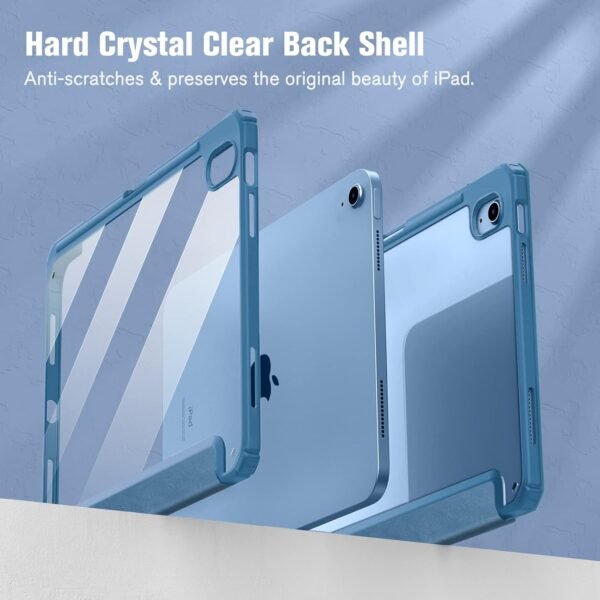FINTIE Coque pour iPad (A16) 11ème Génération 11 Pouces 2025, iPad 10ème Génération 10.9 Pouces 2022 - [Rangement de Stylet] Coque Transparente Claire, Housse Bord Antichoc, Bleu Océan – Image 6