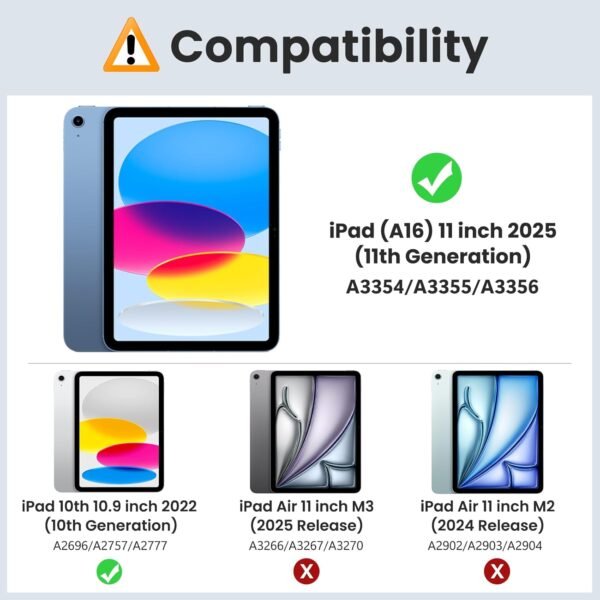 MoKo Coque pour iPad (A16) 11ème Génération 11 Pouces en 2025, iPad 10ème Génération 10,9'' en 2022, Étui Mince en PC Translucide pour iPad 11ème Gén, avec Touch ID, Réveil/Sommeil Auto, Marine Bleu – Image 2