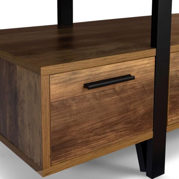 IDMarket - Meuble TV 113 cm Austria Bois Pied épingle avec tiroirs – Image 5
