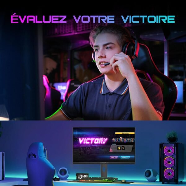 Minifire 27 Pouces QHD 300Hz Gaming Monitor 2K 2560 x 1440 1440P-1ms AMD FreeSync 丨DCI-P3 98% 丨HDR10 丨2×DP1.4丨2×HDMI丨Moniteur PC de Jeu Rotatif Vertical/Horizontal réglable en Hauteur（MFG27F6Q Pro） – Image 4
