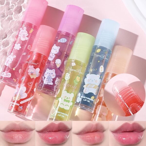 DENESTUP 6pcs Roll-On Lip Gloss Set, Set De Gloss à Lèvres Aromatisé Aux Fruits, Maquillage Brillant Pour Les Enfants Et Les Adolescents, Non Toxique, Adapté Aux Enfants